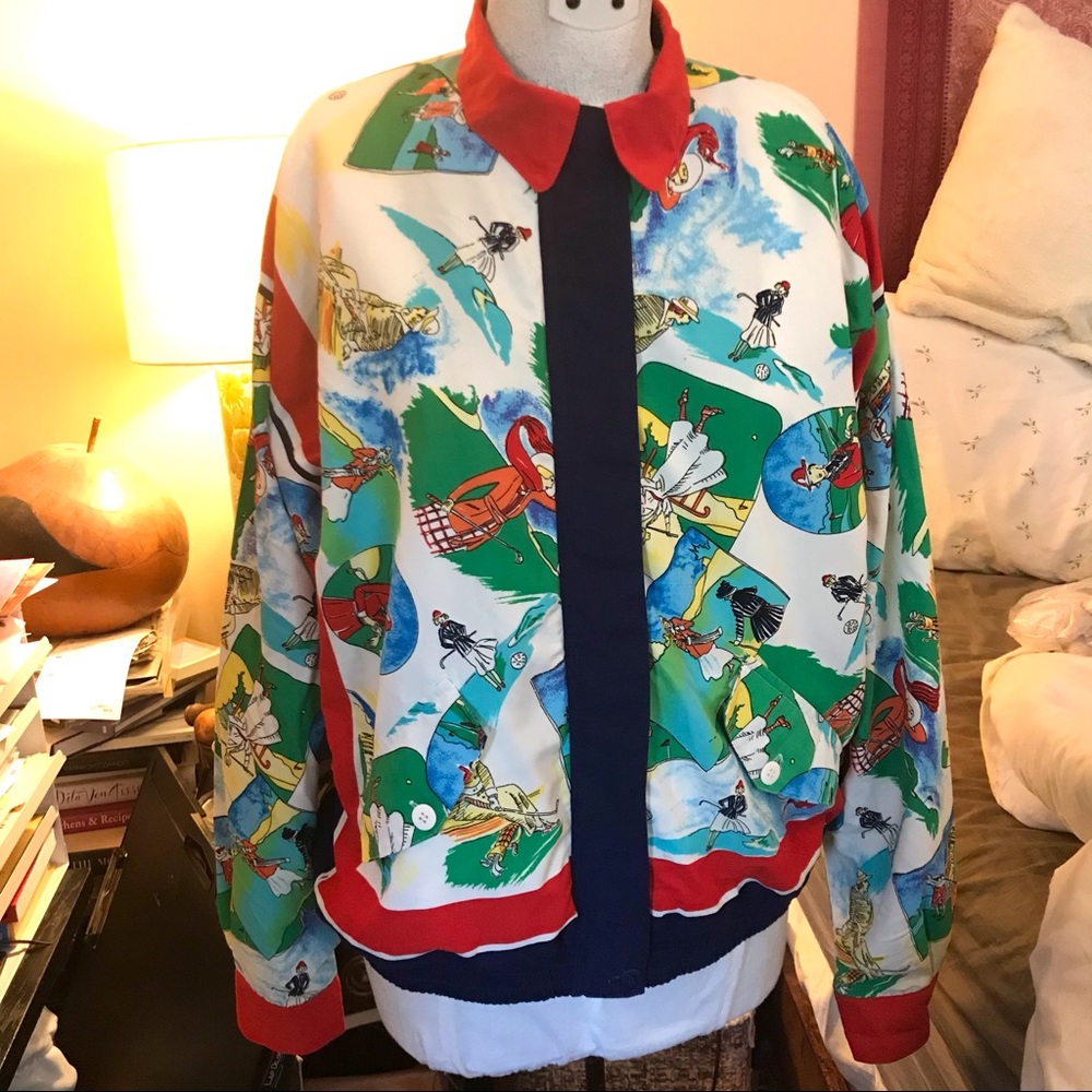 SALE! FABULOUS Oleg Cassini Novelty Golfer Jacket